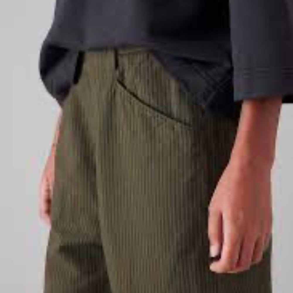 Toast Olive Pinstripe Trousers - Women's